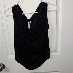 Elan Elegant Black Drape Blouse